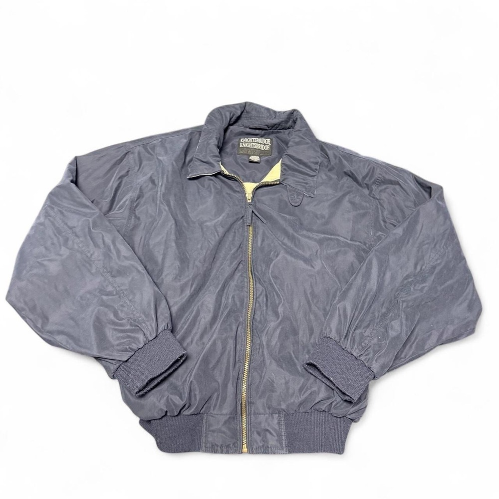 Y2k knightsbridge navy boxy fit zip up jacket